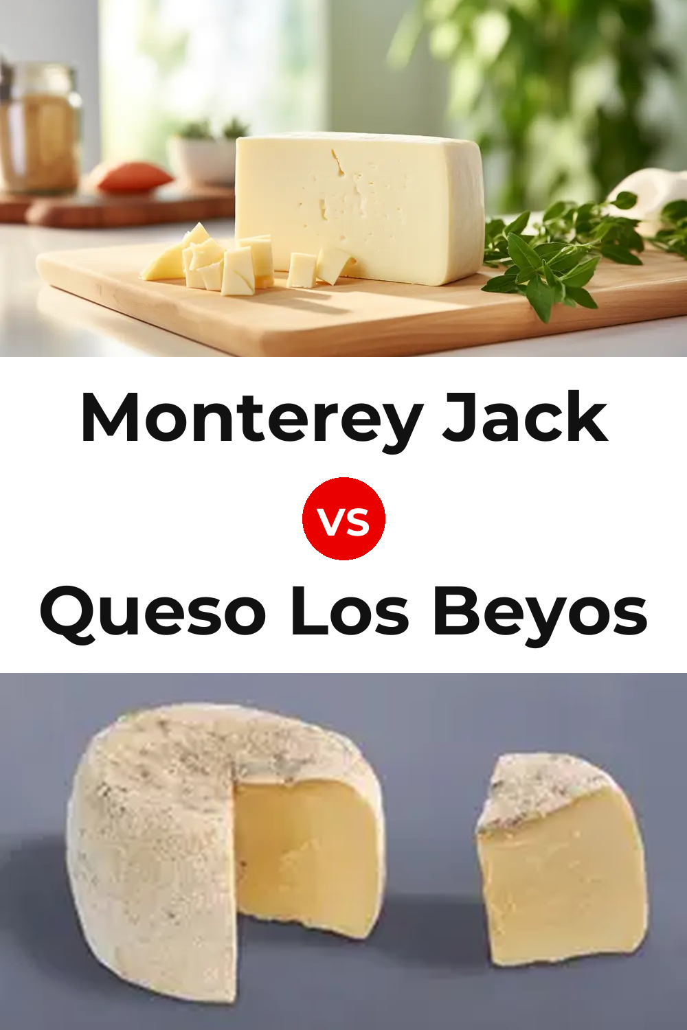 Monterey Jack Cheese vs Queso Los Beyos Pinterest comparison