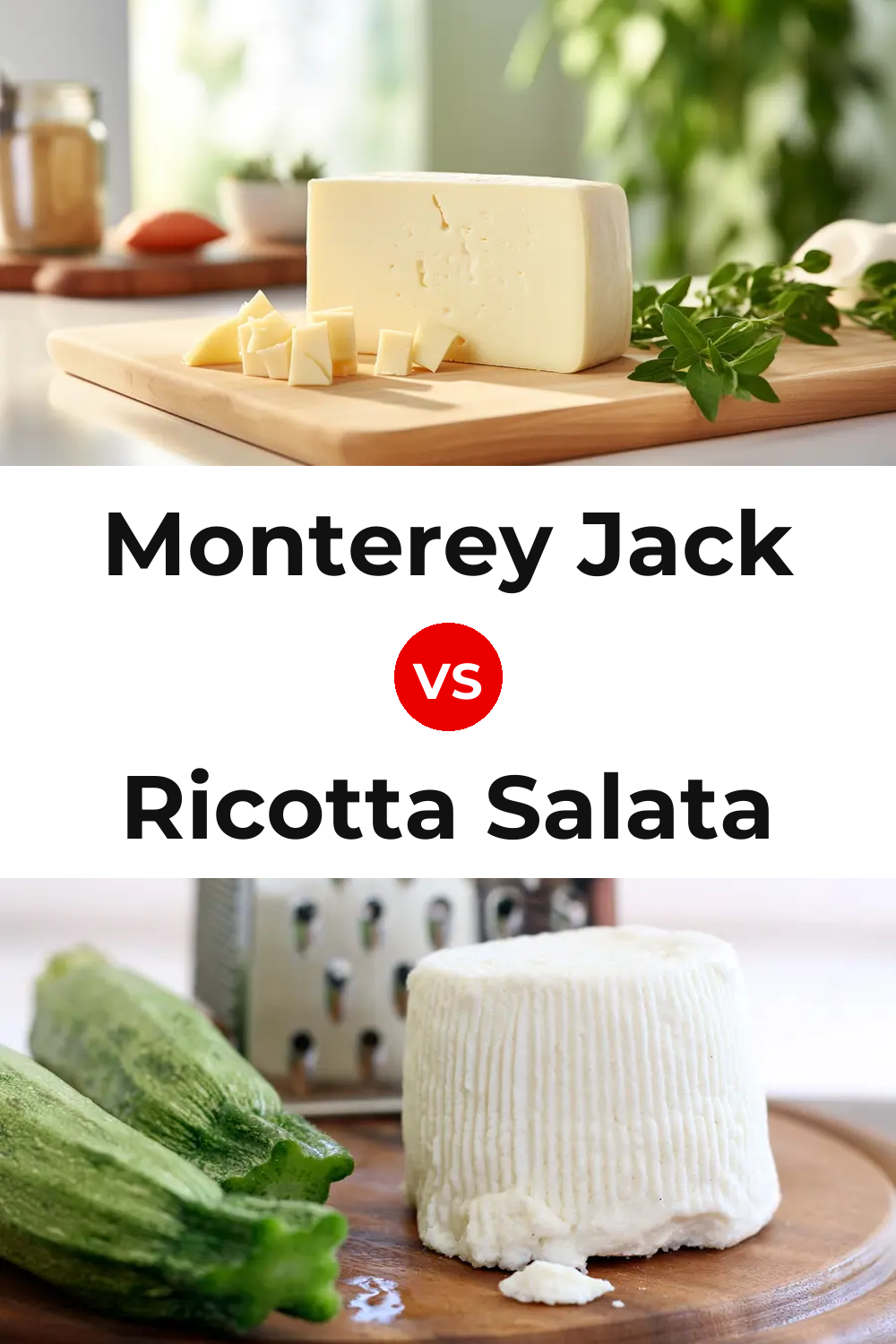 Monterey Jack Cheese vs Ricotta Salata Cheese Pinterest comparison