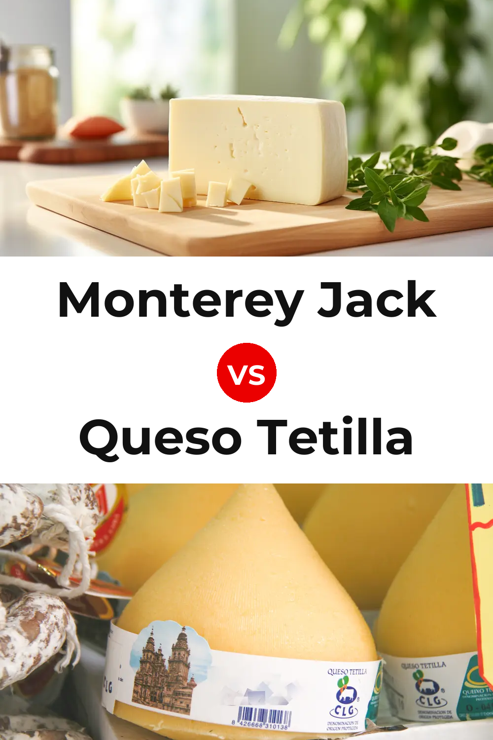 Monterey Jack Cheese vs Queso Tetilla Pinterest comparison