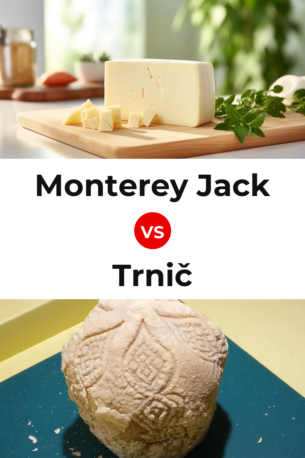 Monterey Jack Cheese vs Trnič Cheese Pinterest comparison