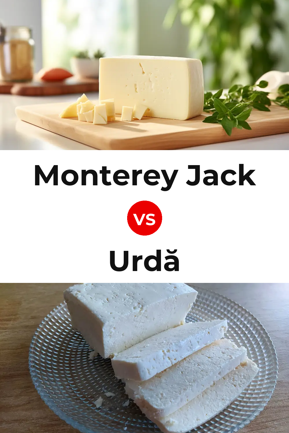 Monterey Jack Cheese vs Urdă Cheese Pinterest comparison