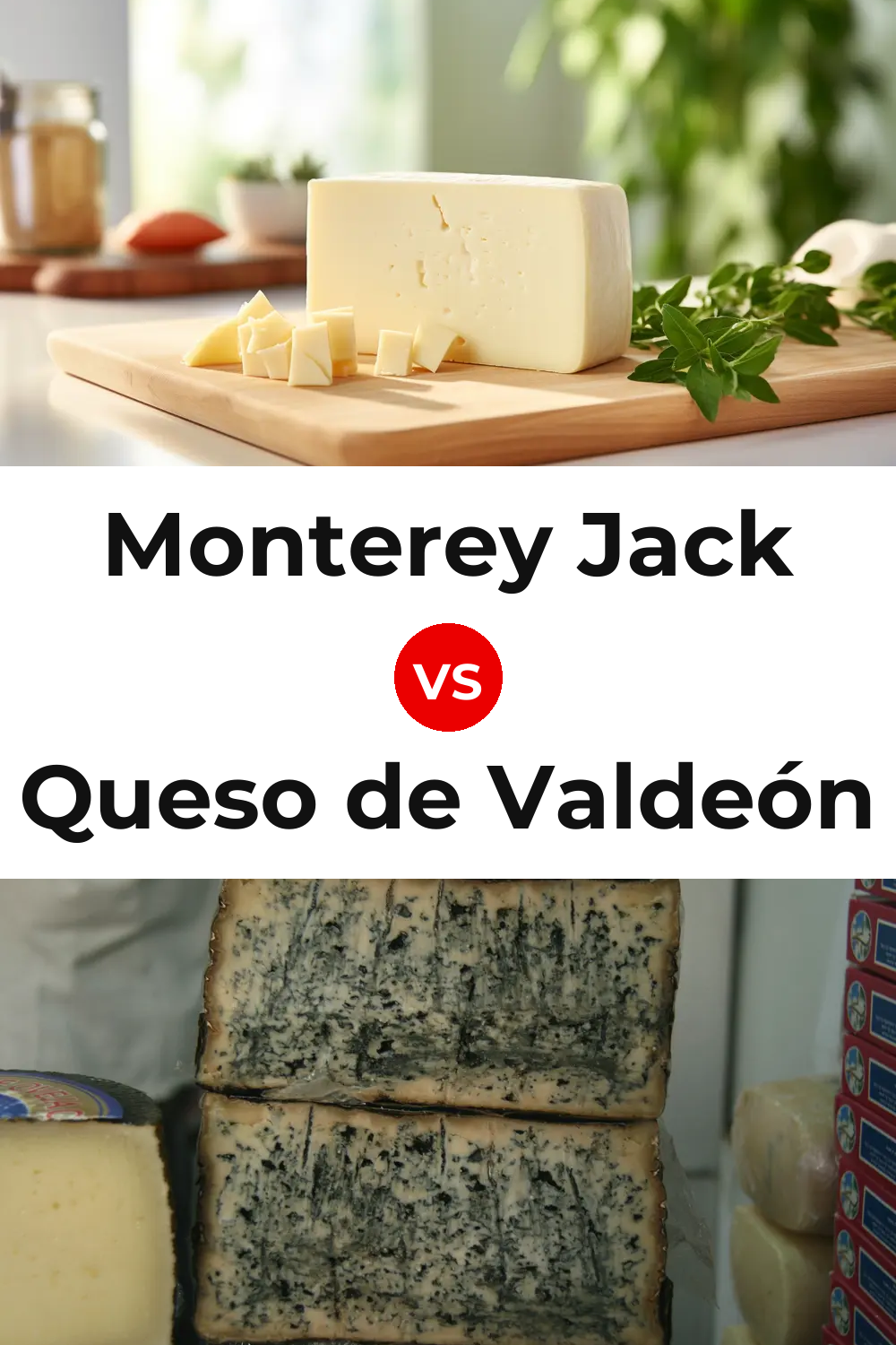 Monterey Jack Cheese vs Queso de Valdeón Pinterest comparison