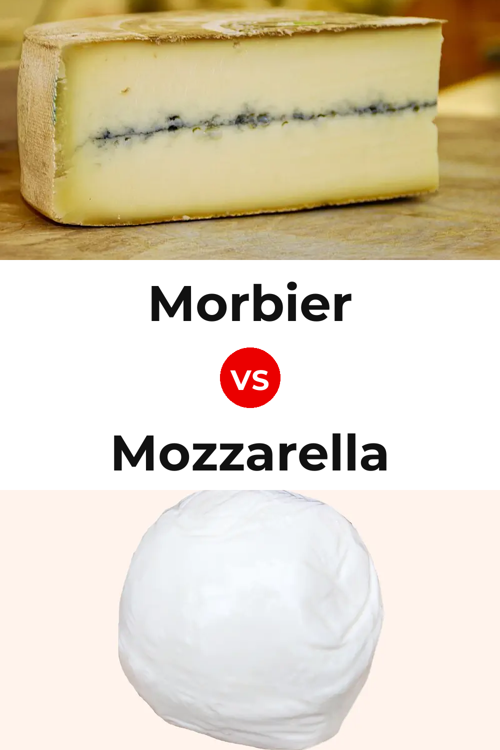 Morbier Cheese vs Mozzarella Cheese Pinterest comparison