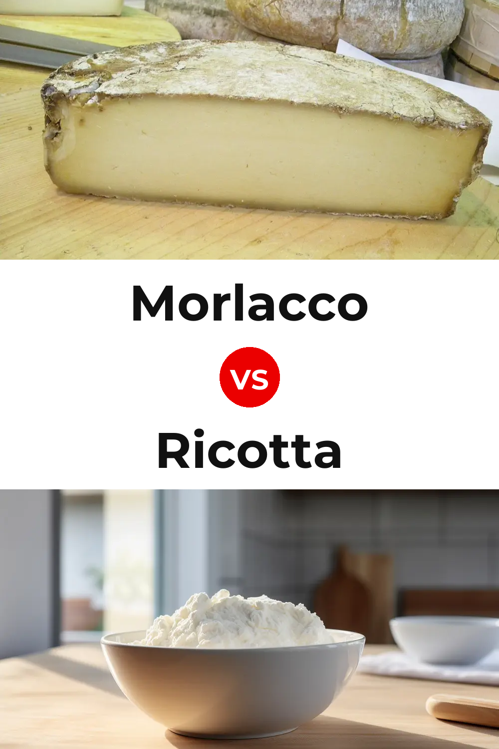 Morlacco Cheese vs Ricotta Cheese Pinterest comparison