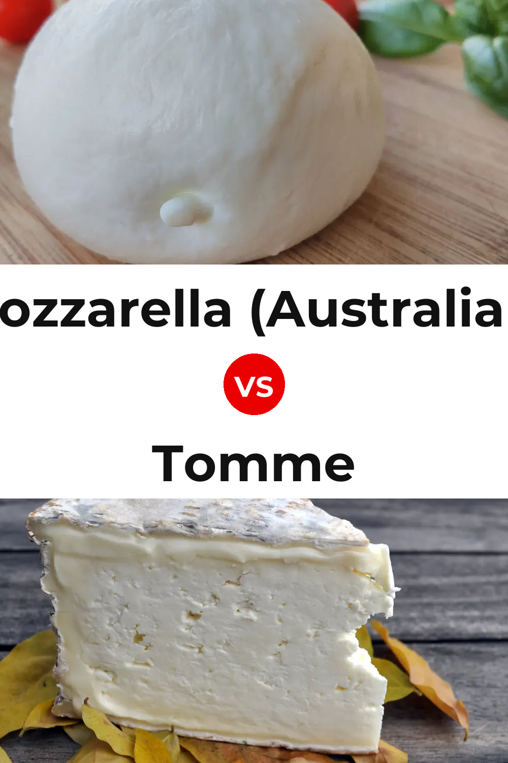Mozzarella (Australian) Cheese vs Tomme Cheese Pinterest comparison