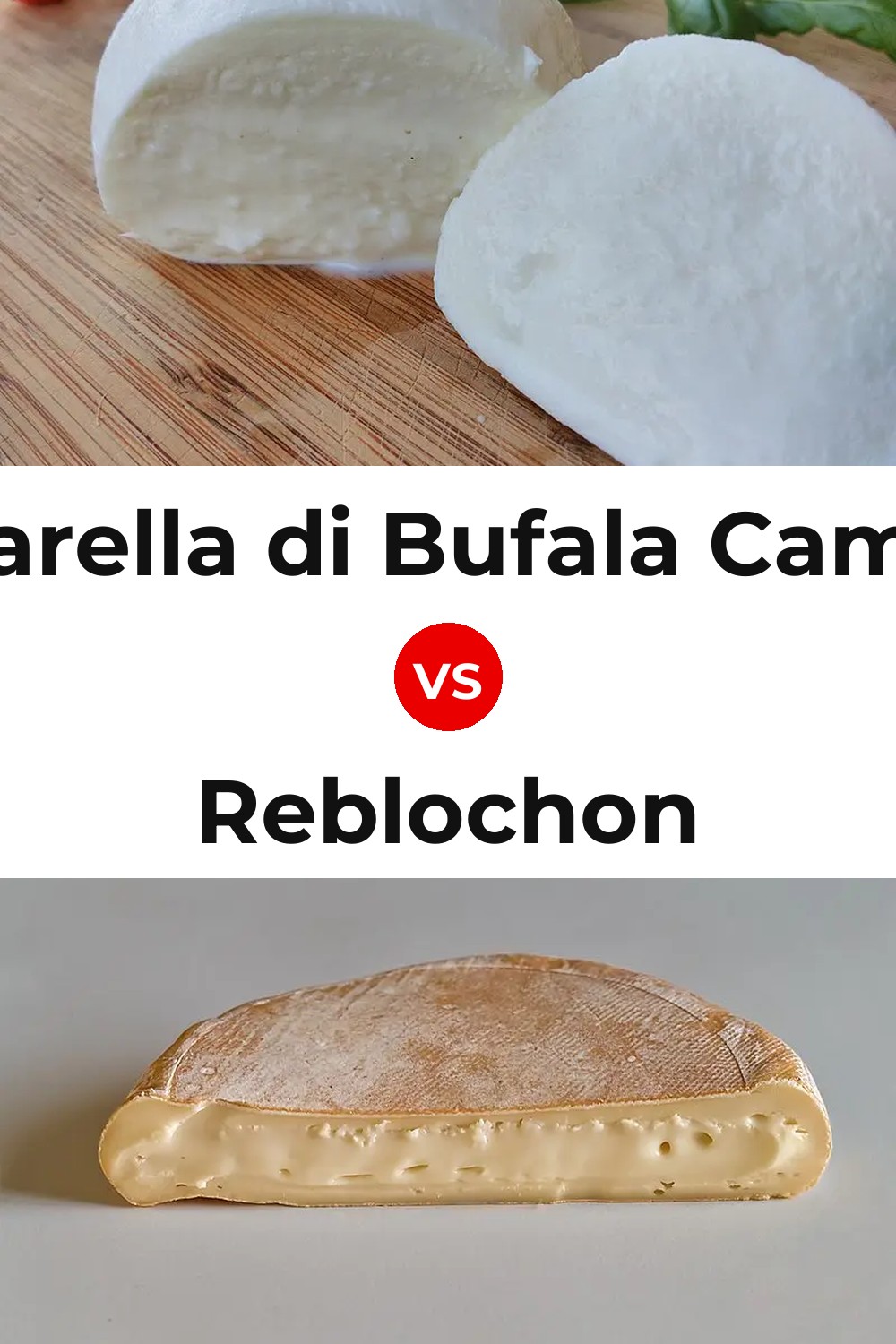 Mozzarella di Bufala Campana Cheese vs Reblochon Cheese Pinterest comparison