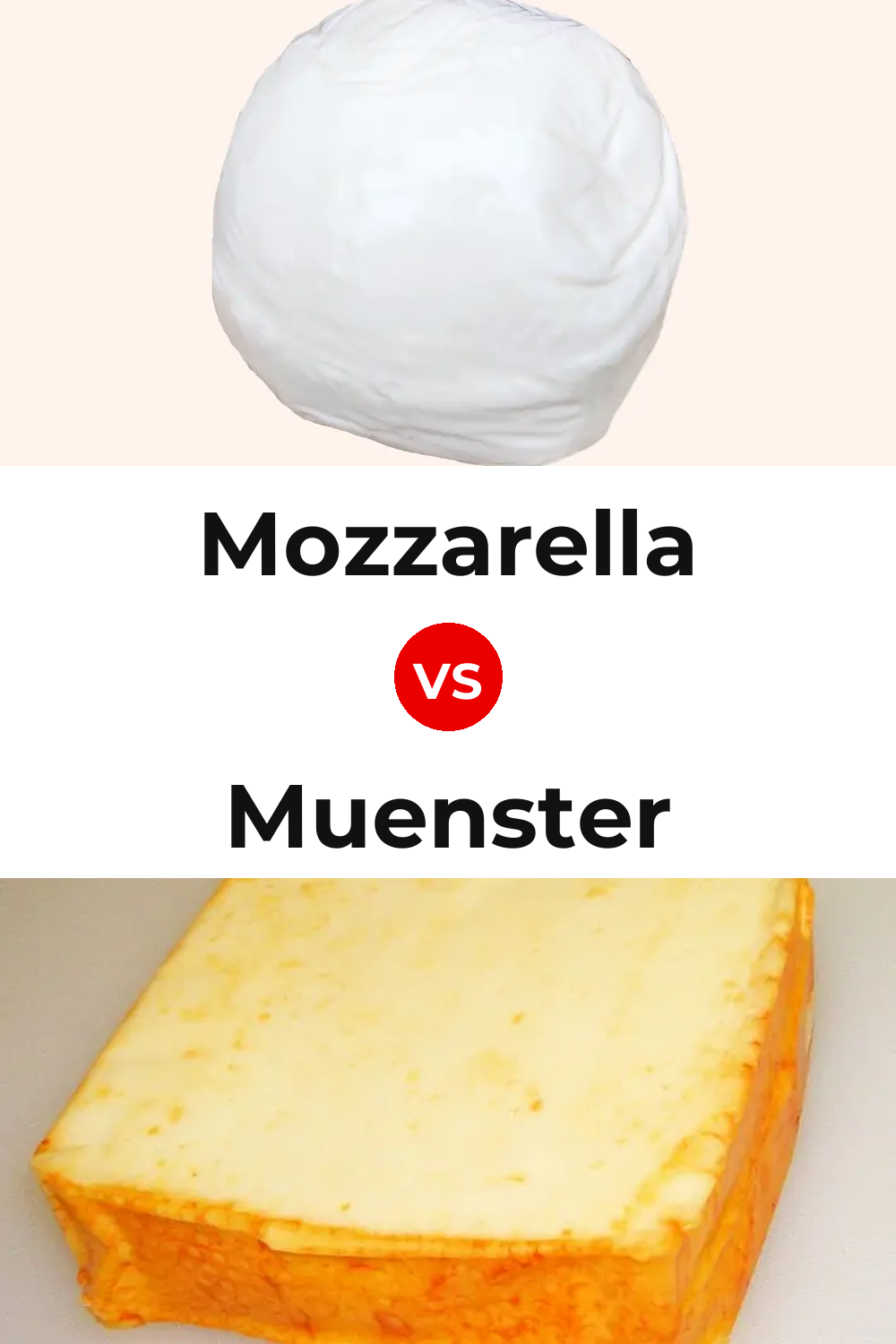 Mozzarella Cheese vs Muenster Cheese Pinterest comparison