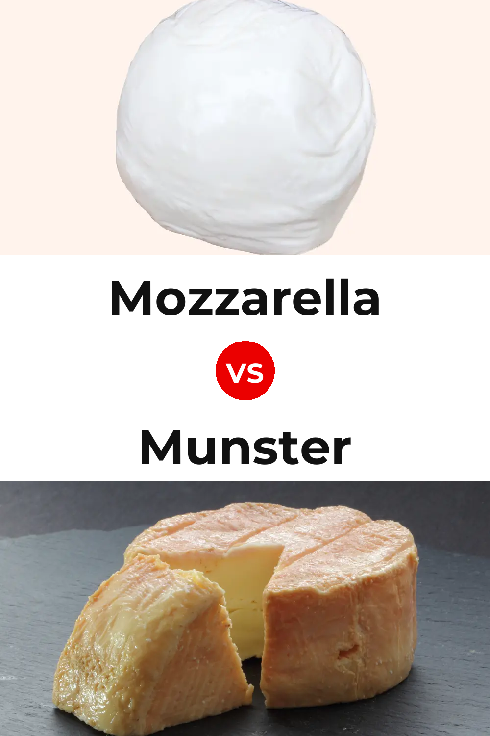 Mozzarella Cheese vs Munster Cheese Pinterest comparison