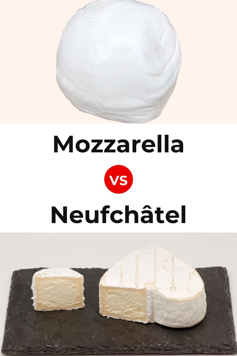 Mozzarella Cheese vs Neufchâtel Cheese Pinterest comparison