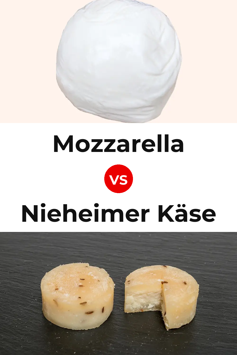 Mozzarella Cheese vs Nieheimer Käse Cheese Pinterest comparison