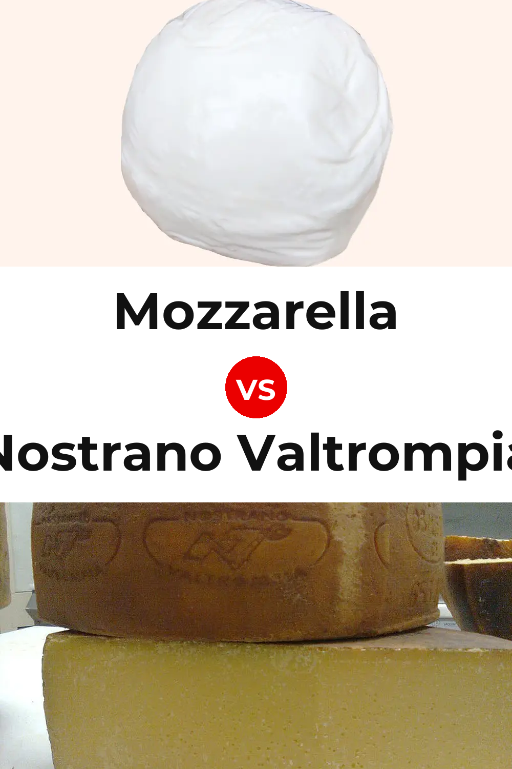 Mozzarella Cheese vs Nostrano Valtrompia Cheese Pinterest comparison