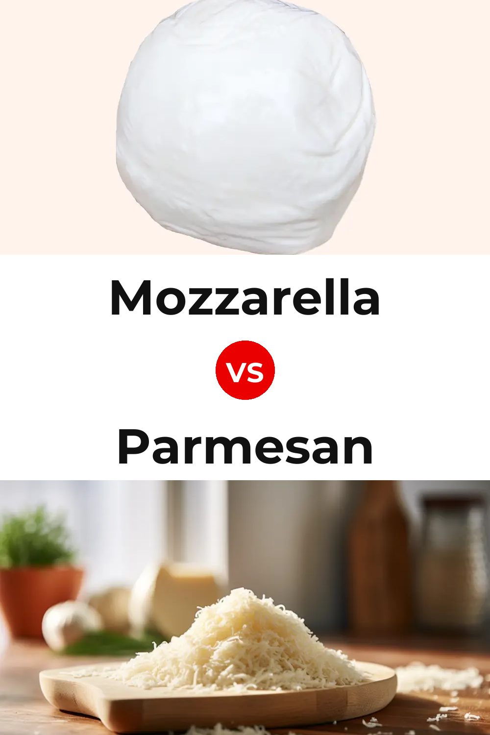 Mozzarella Cheese vs Parmesan Cheese Pinterest comparison
