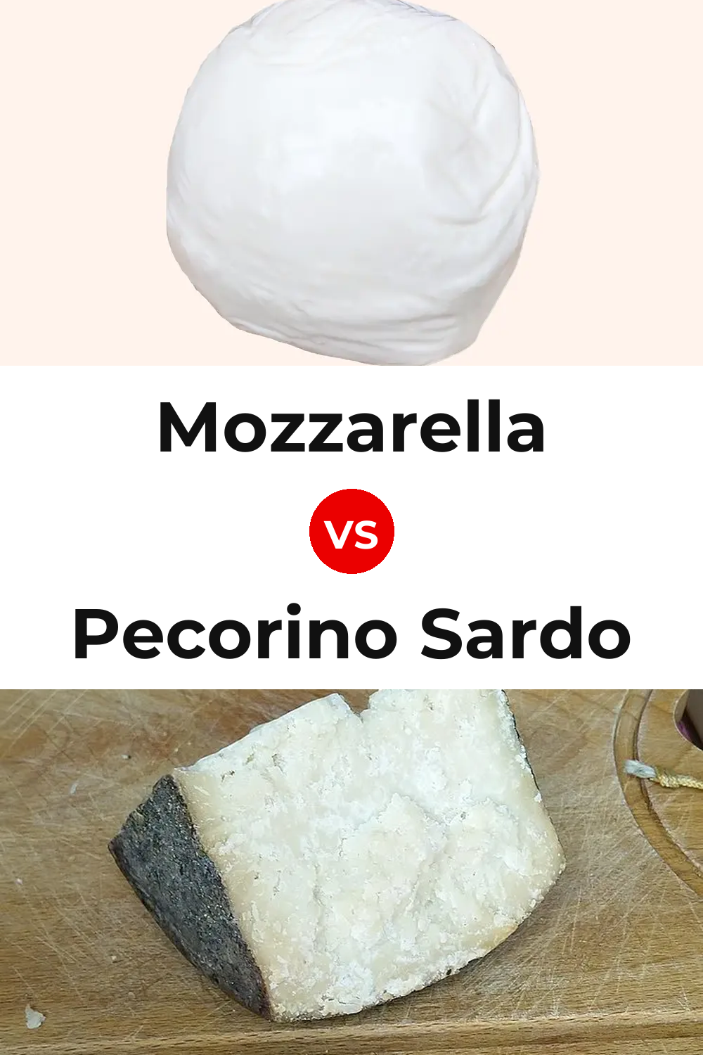 Mozzarella Cheese vs Pecorino Sardo Cheese Pinterest comparison