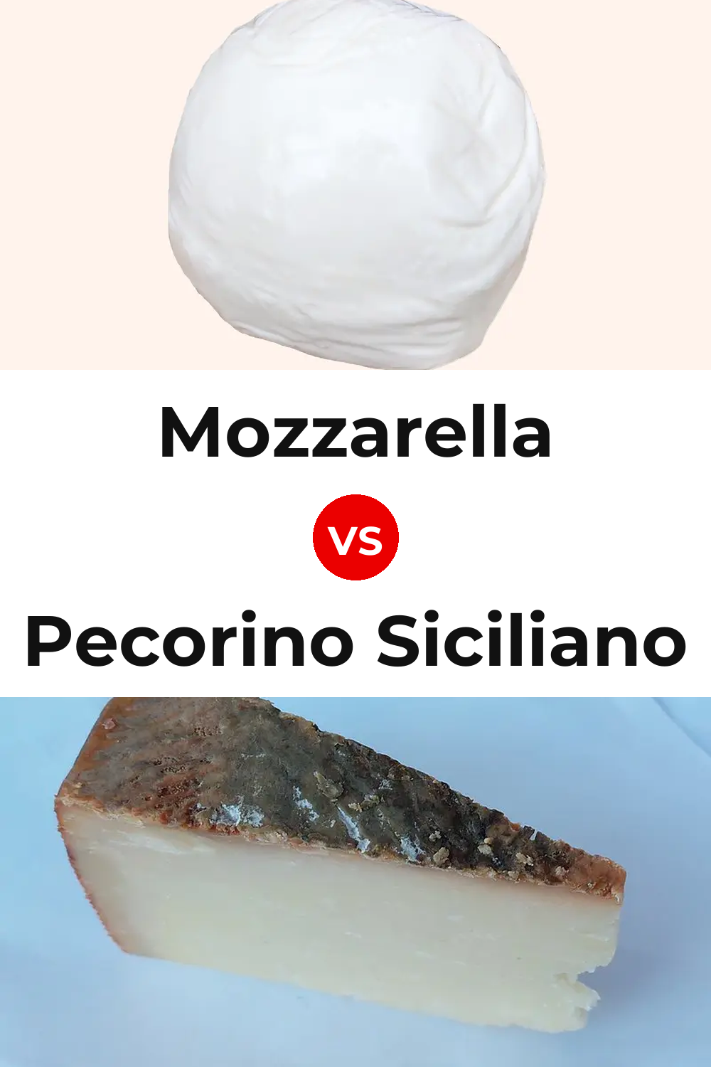 Mozzarella Cheese vs Pecorino Siciliano Cheese Pinterest comparison
