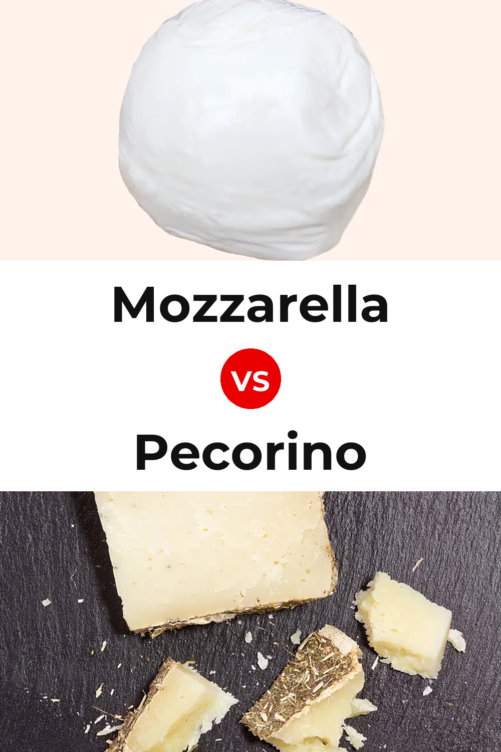 Mozzarella Cheese vs Pecorino Cheese Pinterest comparison