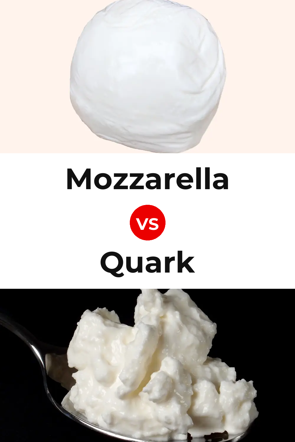 Mozzarella Cheese vs Quark Cheese Pinterest comparison