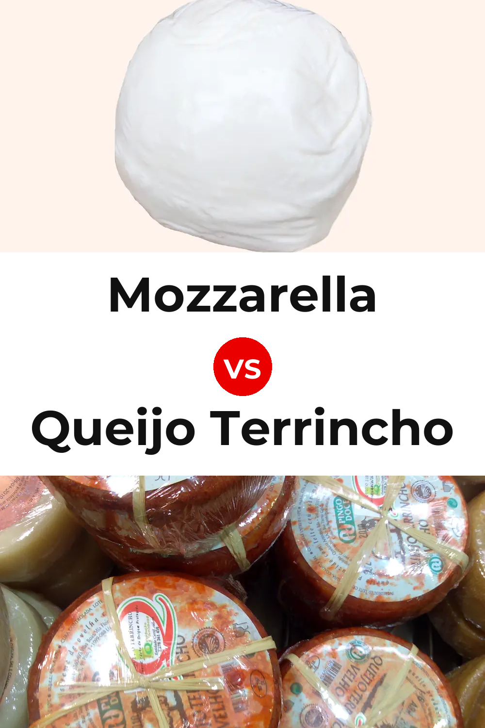 Mozzarella Cheese vs Queijo Terrincho Pinterest comparison