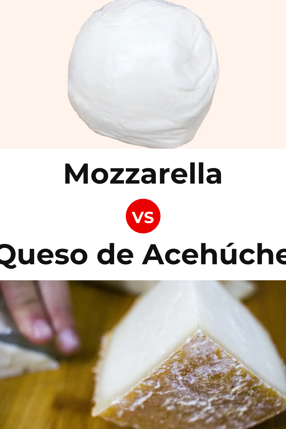 Mozzarella Cheese vs Queso de Acehúche Pinterest comparison
