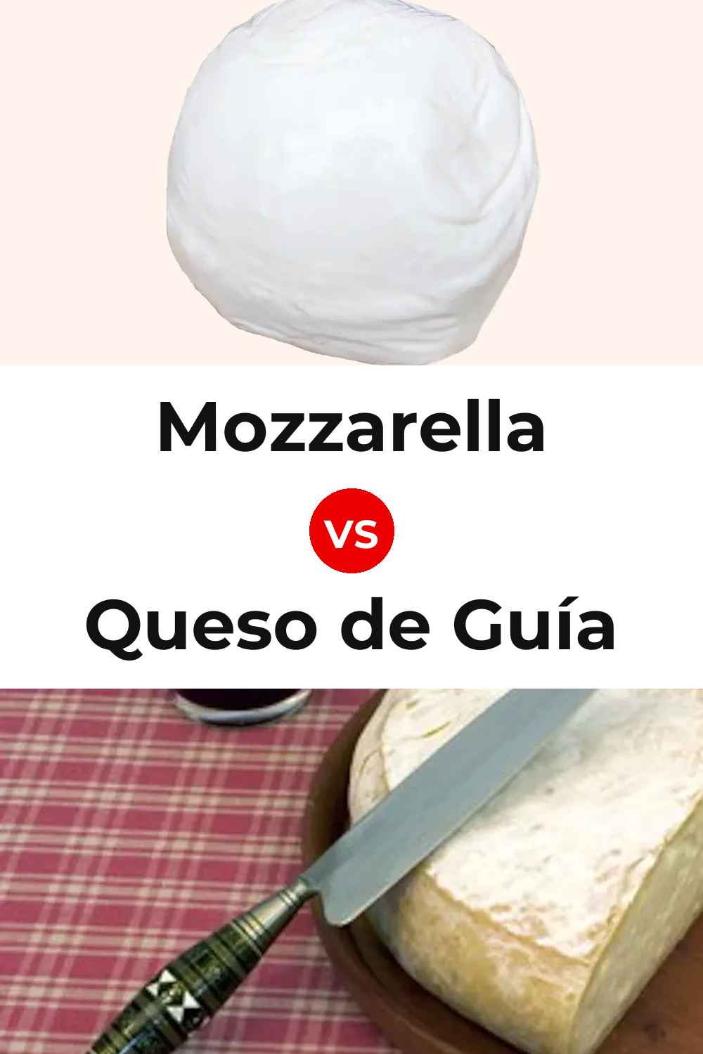 Mozzarella Cheese vs Queso de Guía Pinterest comparison