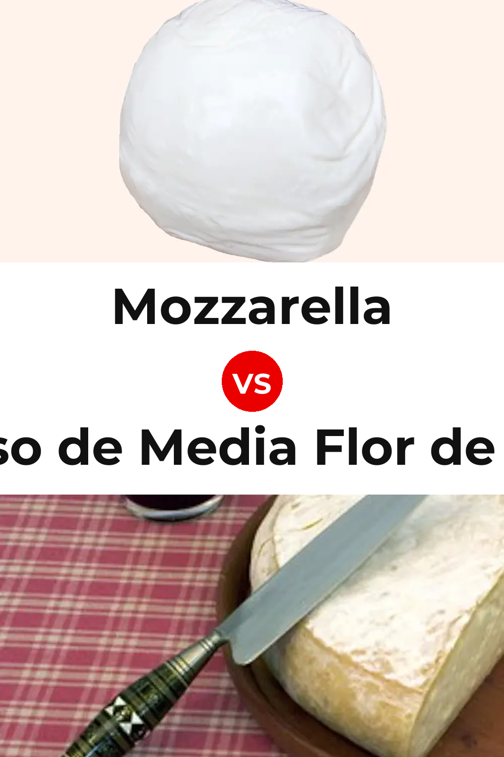 Mozzarella Cheese vs Queso de Media Flor de Guía Pinterest comparison