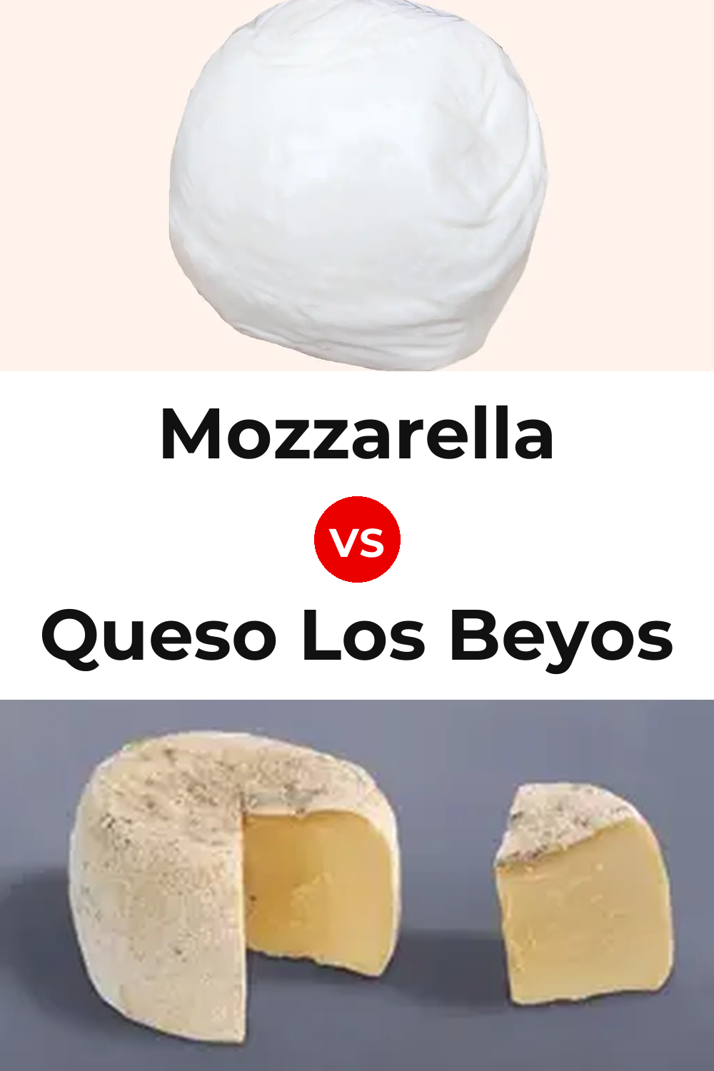 Mozzarella Cheese vs Queso Los Beyos Pinterest comparison