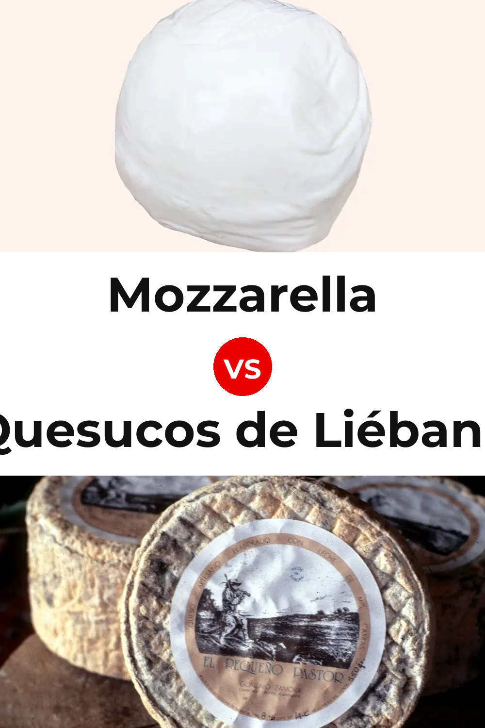 Mozzarella Cheese vs Quesucos de Liébana Cheese Pinterest comparison
