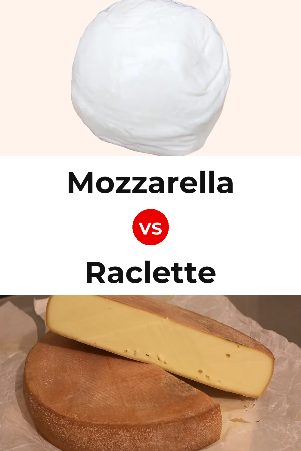 Mozzarella Cheese vs Raclette Cheese Pinterest comparison