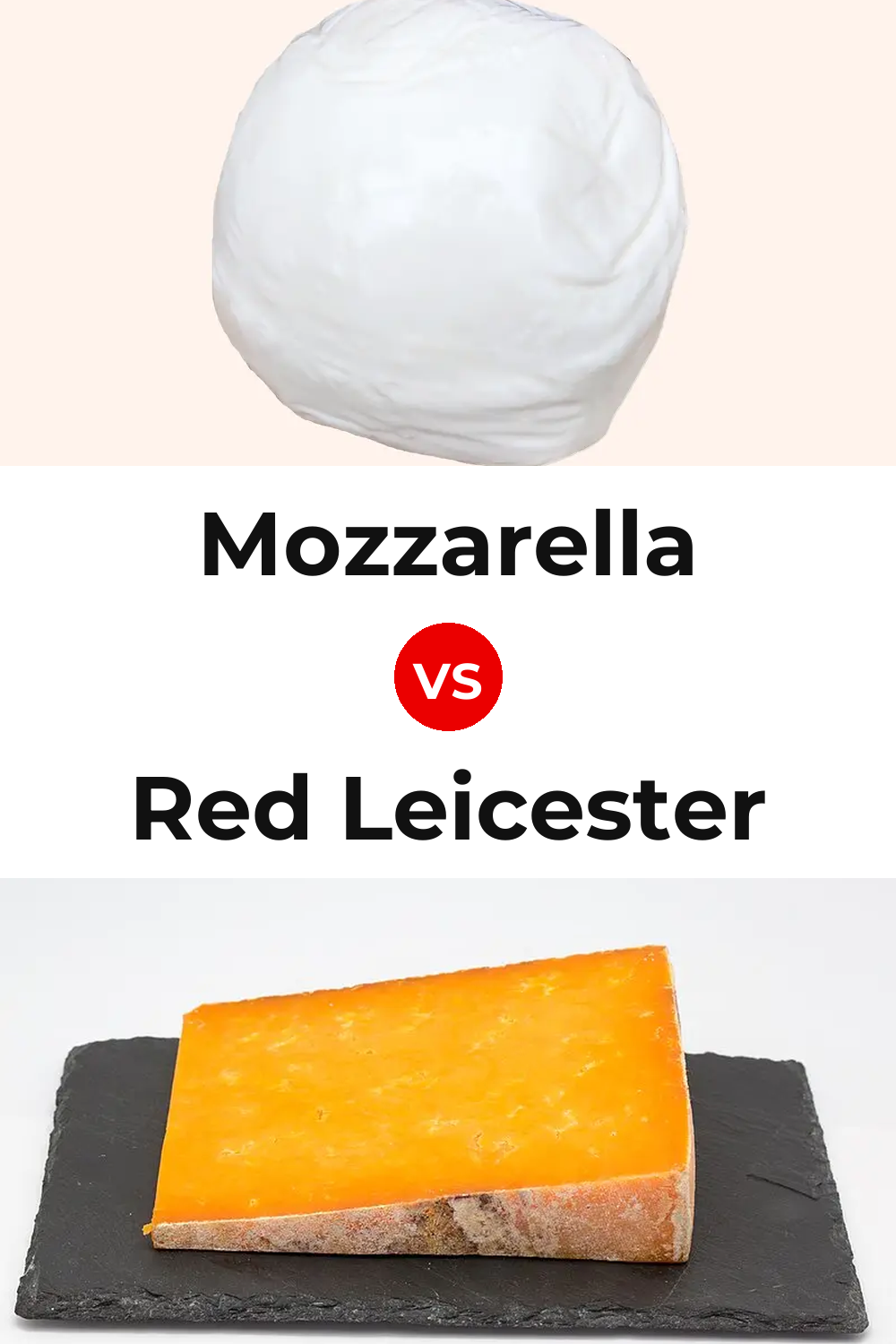 Mozzarella Cheese vs Red Leicester Cheese Pinterest comparison