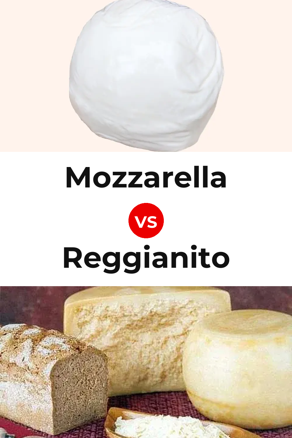 Mozzarella Cheese vs Reggianito Cheese Pinterest comparison