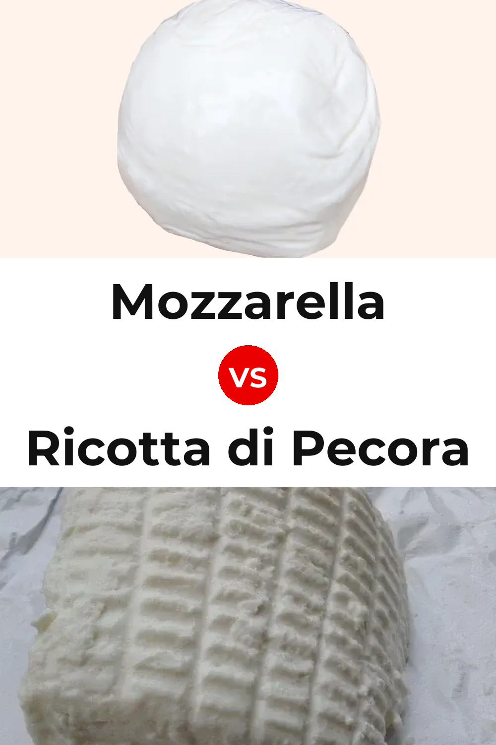 Mozzarella Cheese vs Ricotta di Pecora Cheese Pinterest comparison