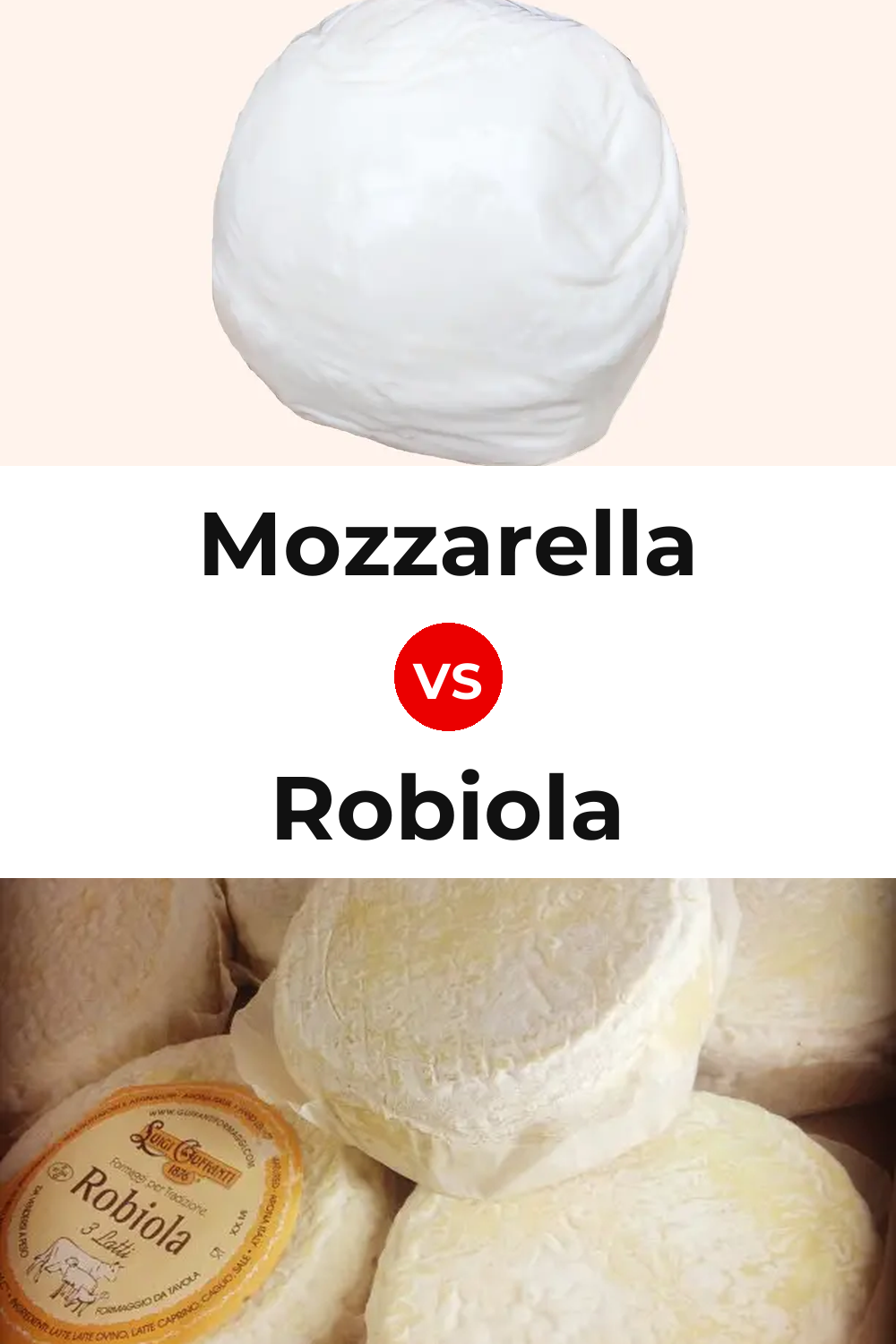 Mozzarella Cheese vs Robiola Cheese Pinterest comparison
