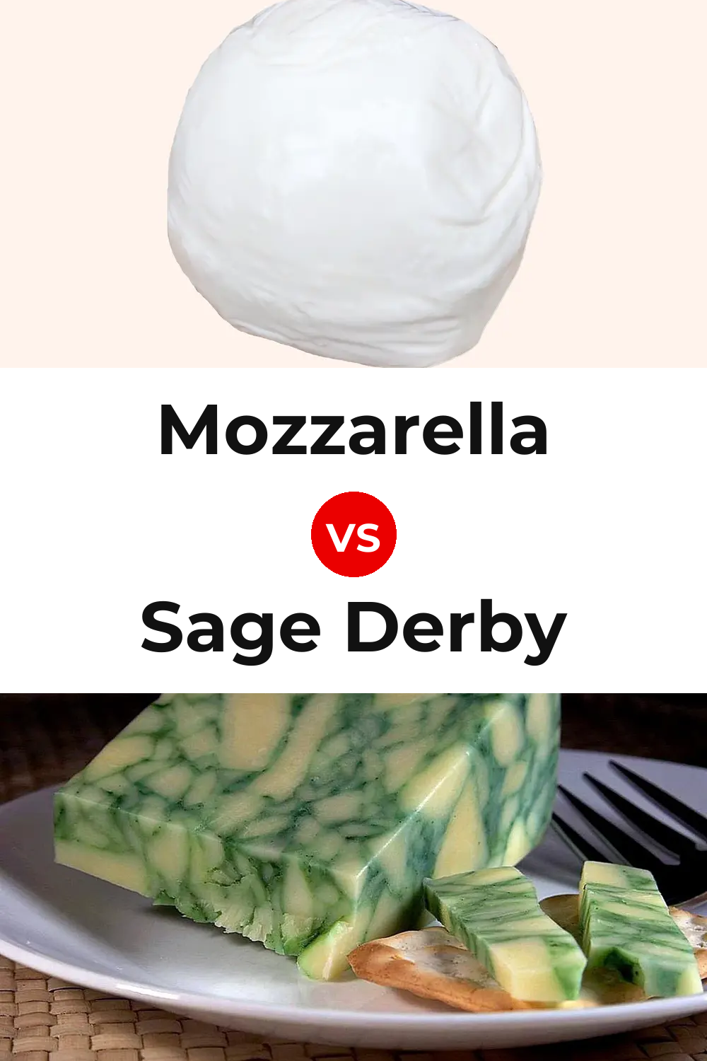 Mozzarella Cheese vs Sage Derby Cheese Pinterest comparison
