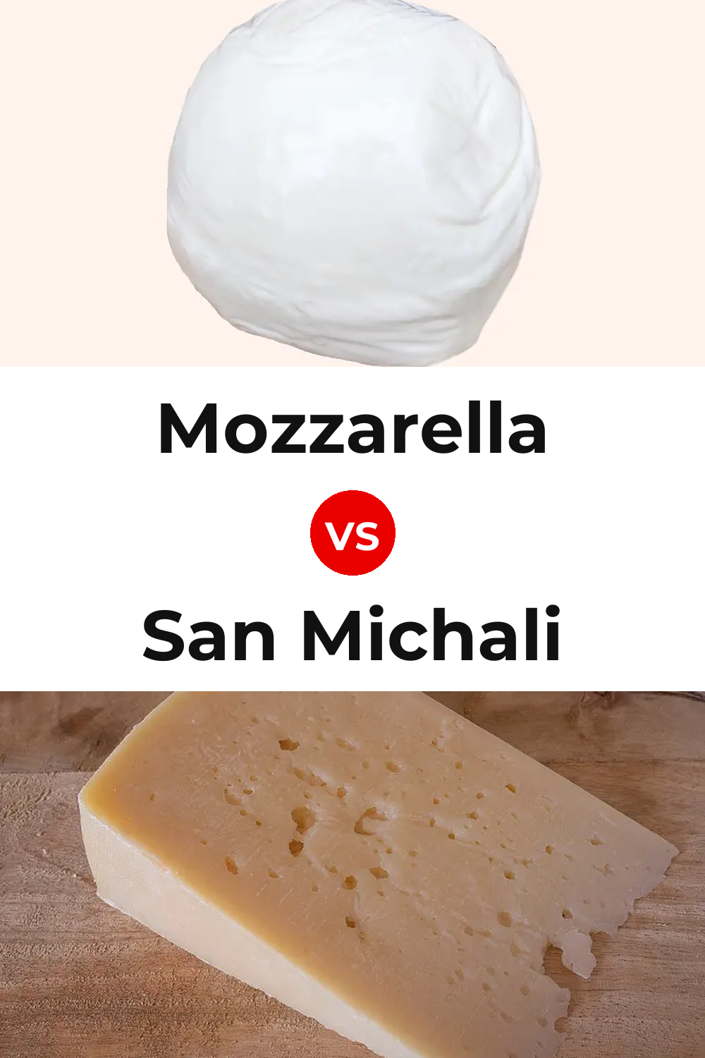 Mozzarella Cheese vs San Michali Cheese Pinterest comparison