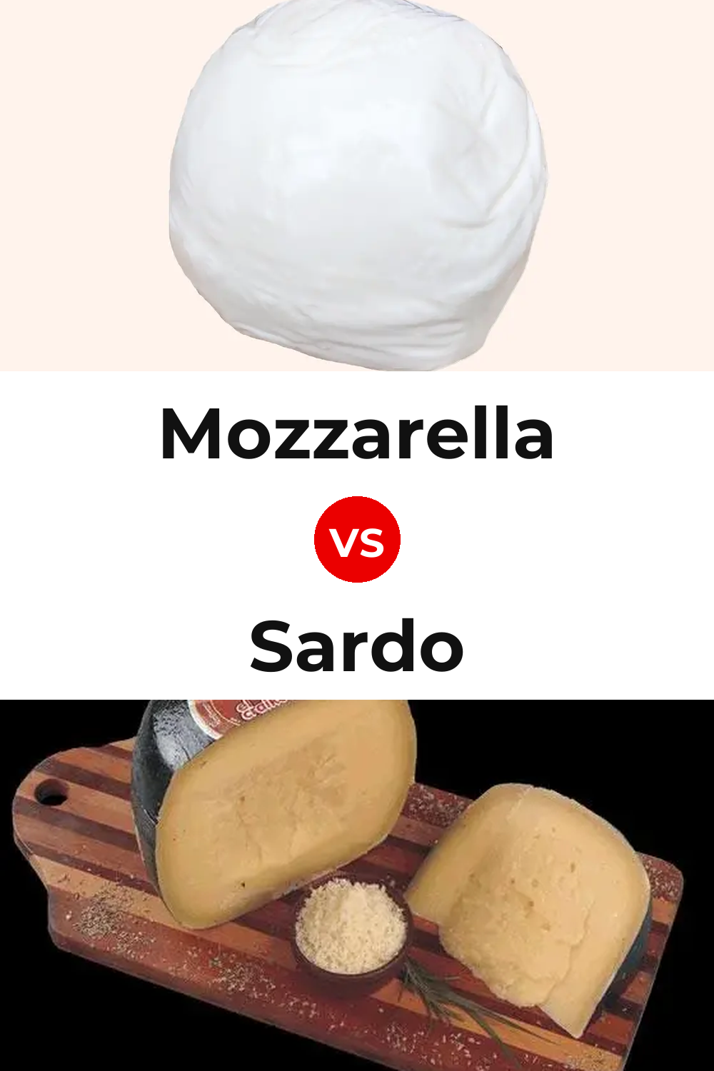 Mozzarella Cheese vs Sardo Cheese Pinterest comparison