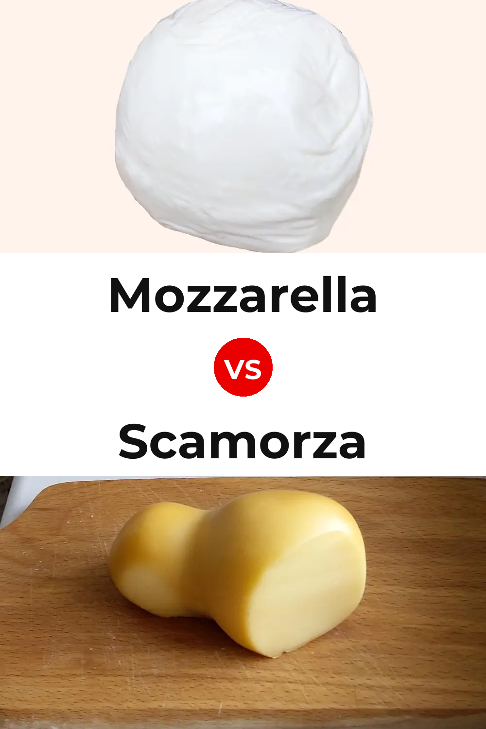 Mozzarella Cheese vs Scamorza Cheese Pinterest comparison