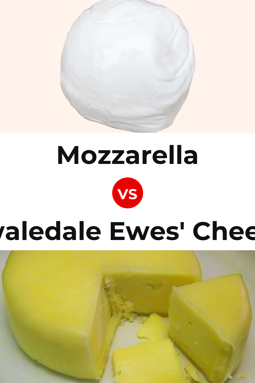 Mozzarella Cheese vs Swaledale Ewes' Cheese Pinterest comparison
