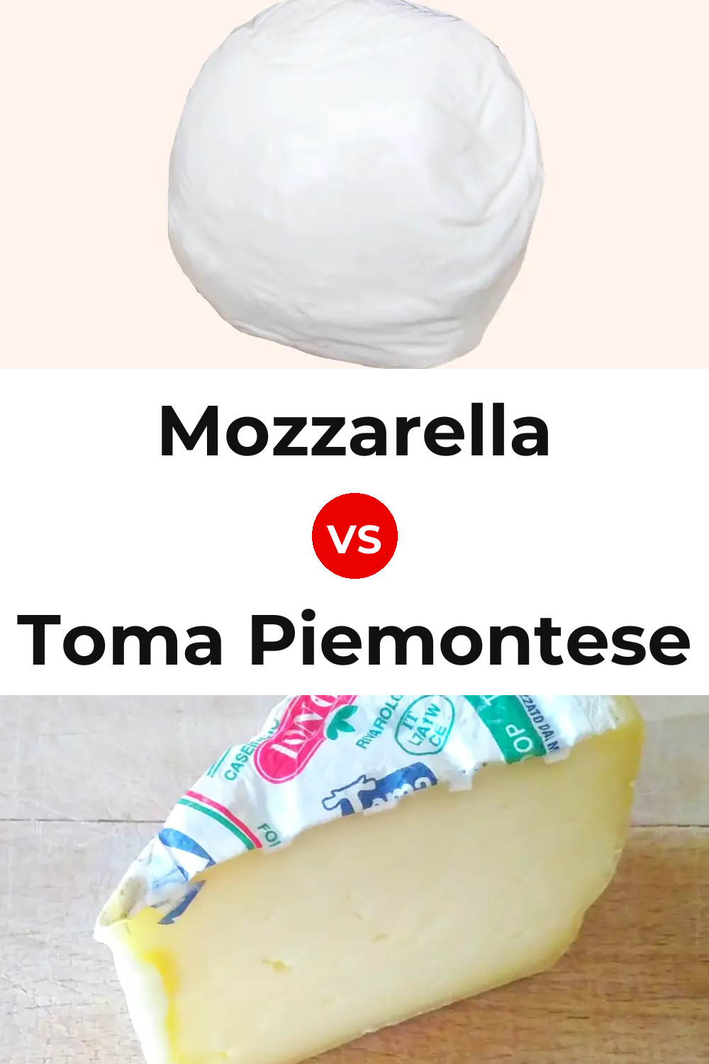 Mozzarella Cheese vs Toma Piemontese Cheese Pinterest comparison