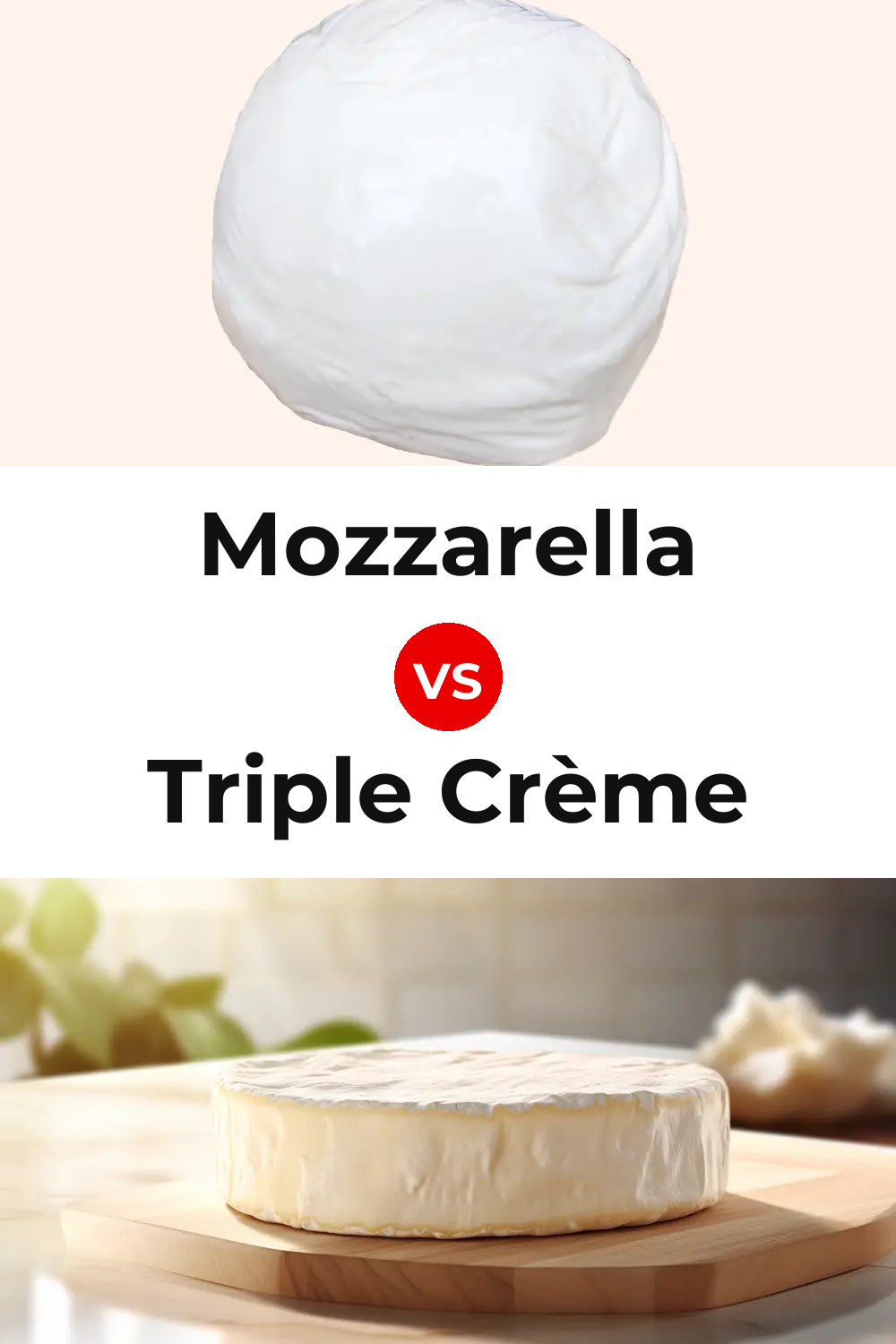 Mozzarella Cheese vs Triple Crème Cheese Pinterest comparison