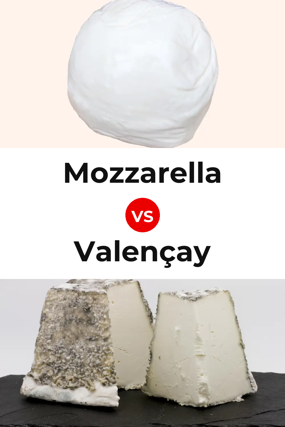 Mozzarella Cheese vs Valençay Cheese Pinterest comparison
