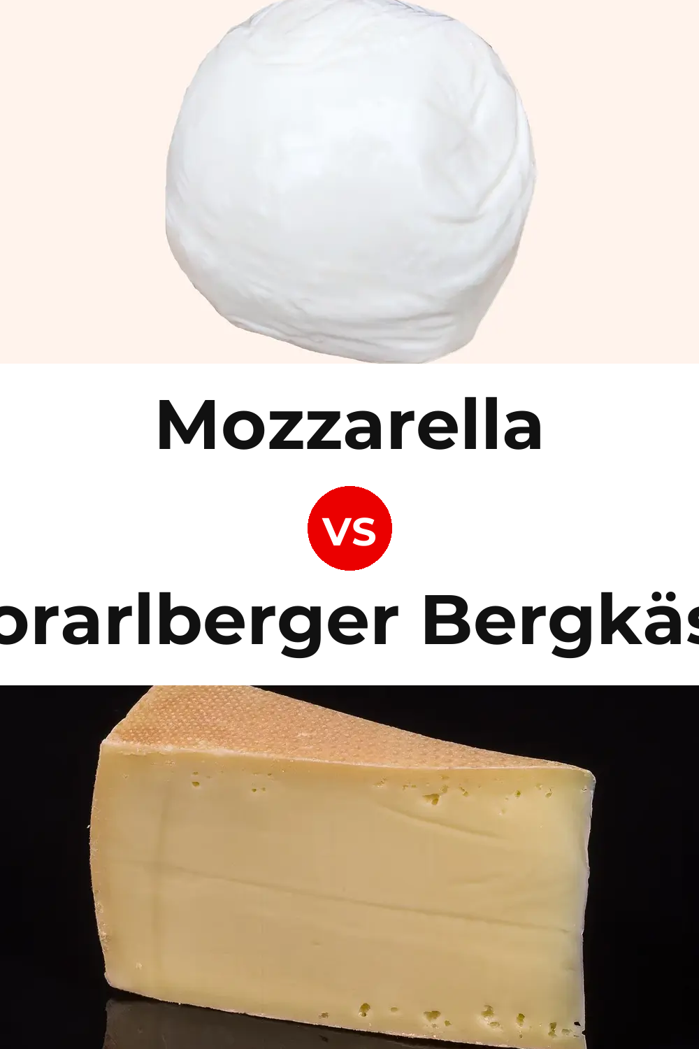 Mozzarella Cheese vs Vorarlberger Bergkäse Cheese Pinterest comparison