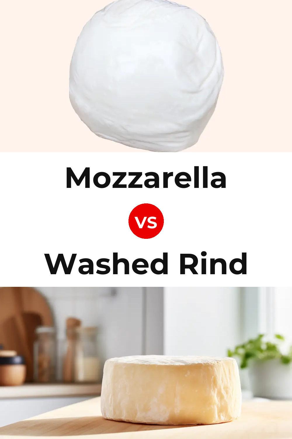 Mozzarella Cheese vs Washed Rind Cheese Pinterest comparison