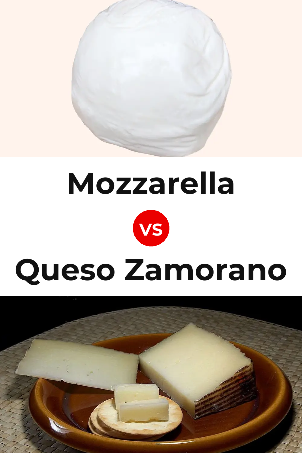 Mozzarella Cheese vs Queso Zamorano Pinterest comparison