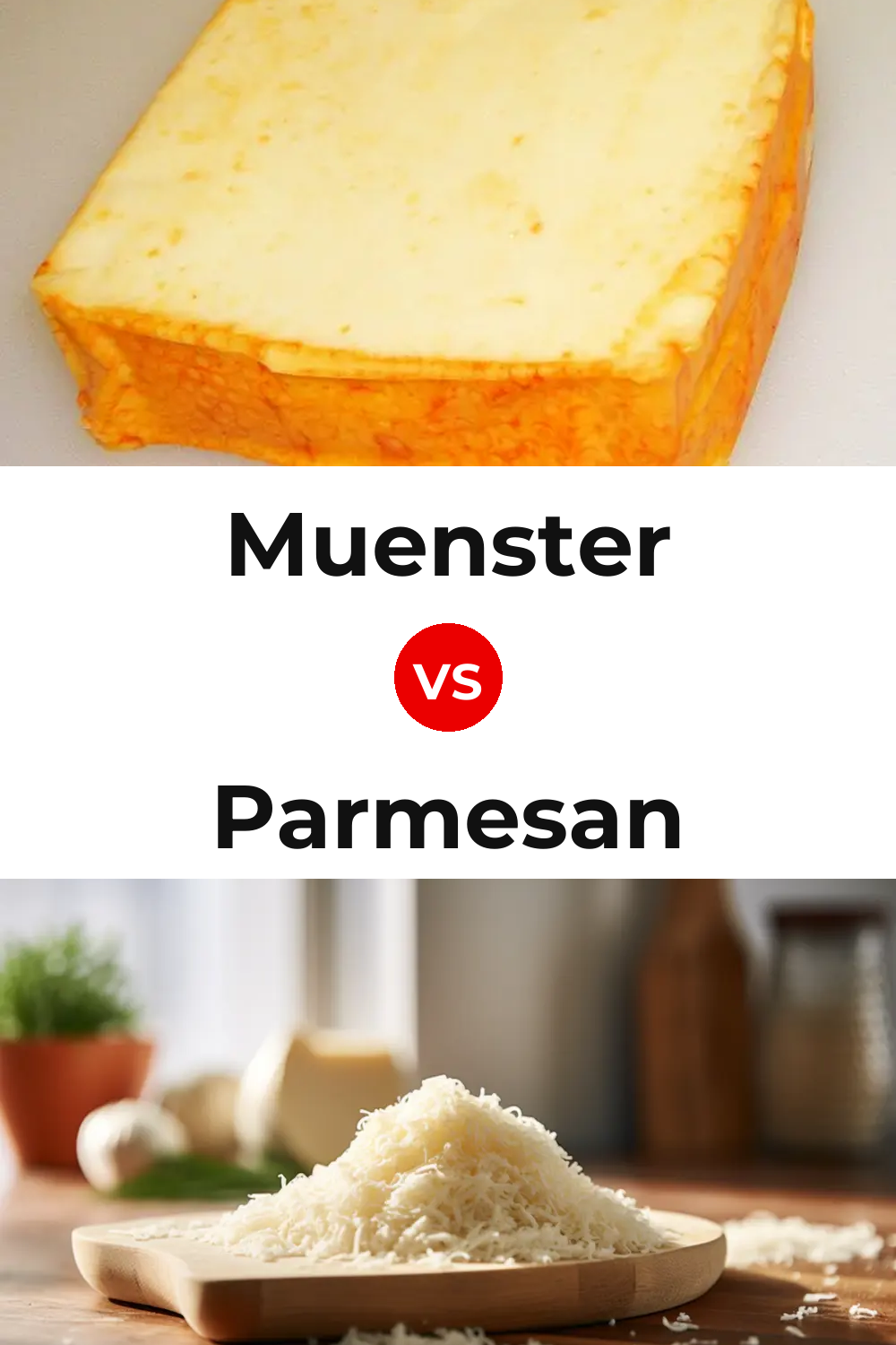 Muenster Cheese vs Parmesan Cheese Pinterest comparison
