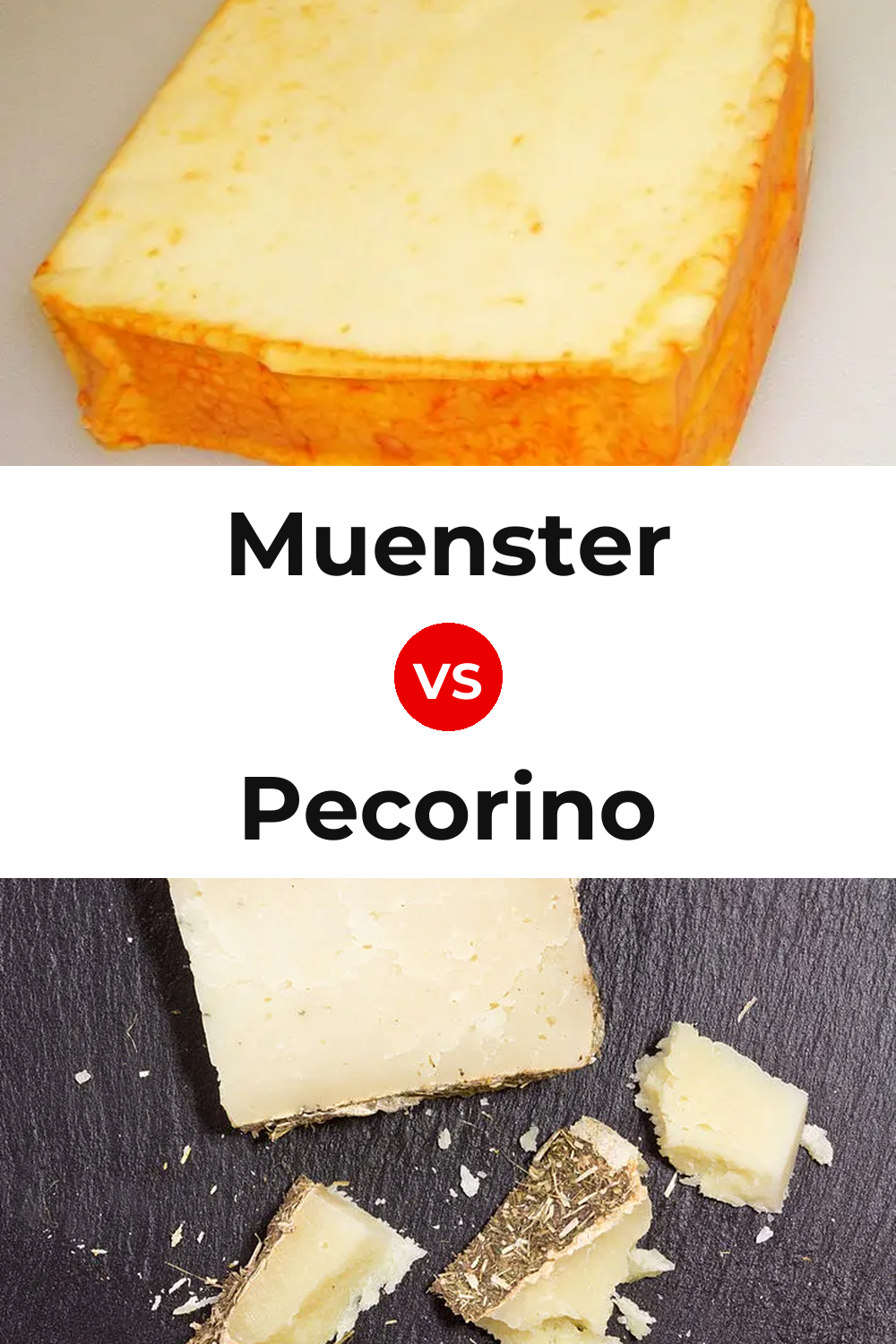 Muenster Cheese vs Pecorino Cheese Pinterest comparison