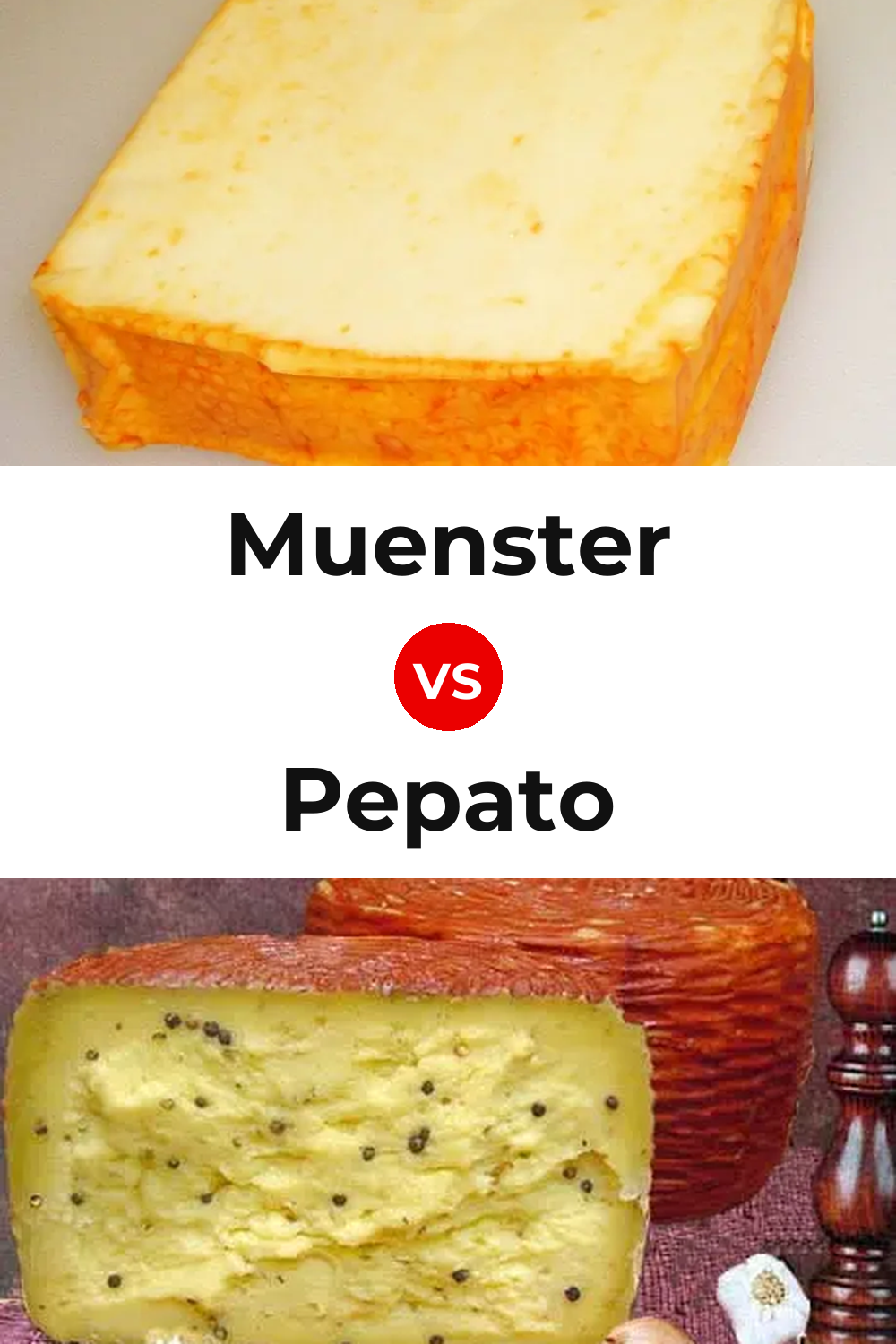 Muenster Cheese vs Pepato Cheese Pinterest comparison