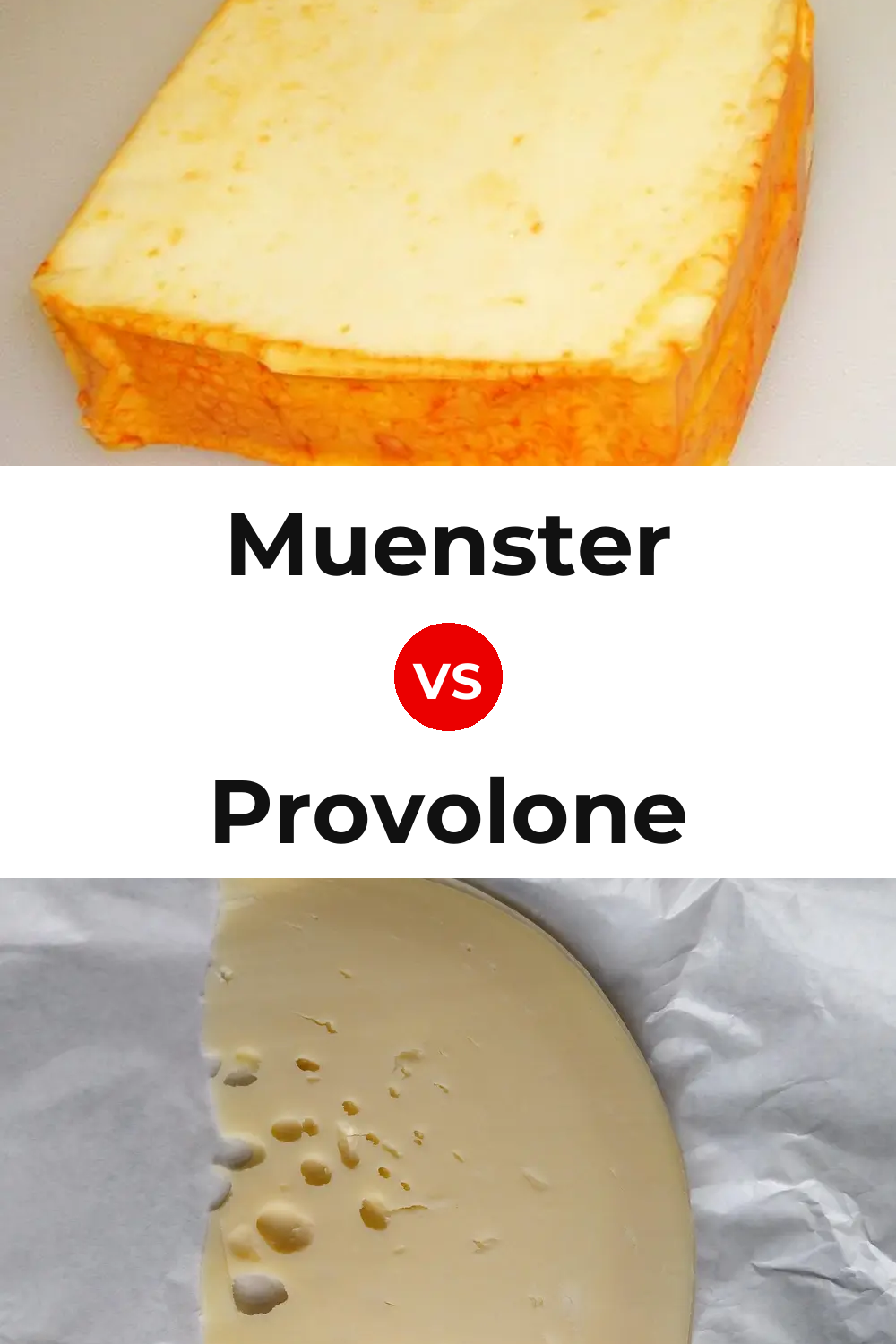 Muenster Cheese vs Provolone Cheese Pinterest comparison