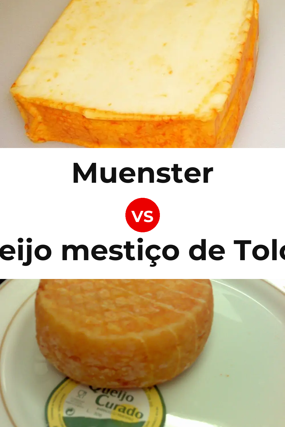Muenster Cheese vs Queijo mestiço de Tolosa Pinterest comparison
