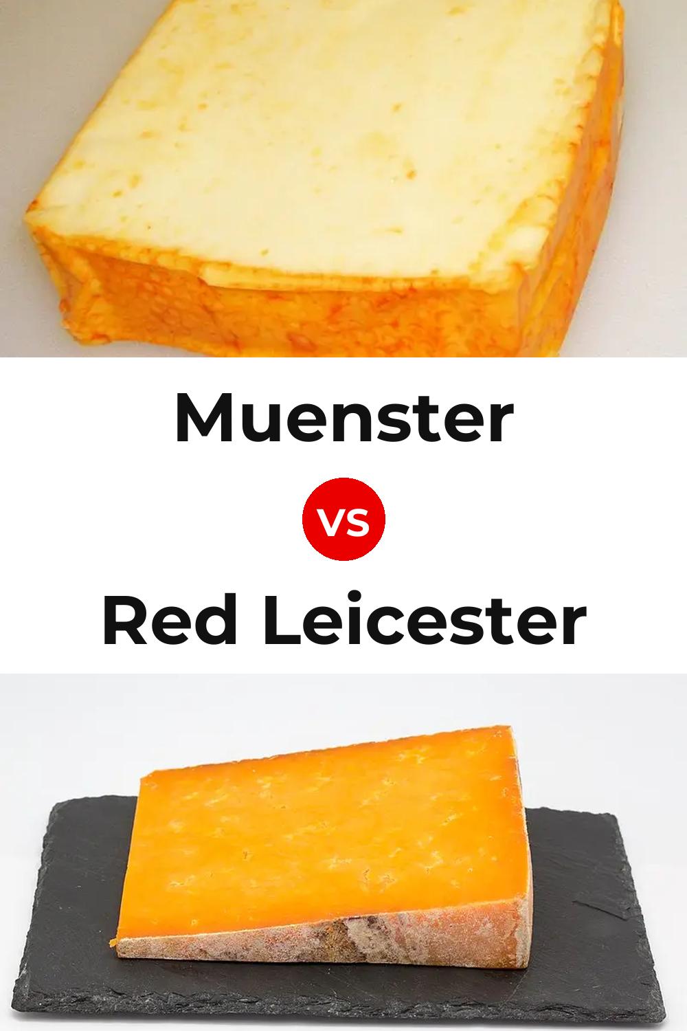 Muenster Cheese vs Red Leicester Cheese Pinterest comparison