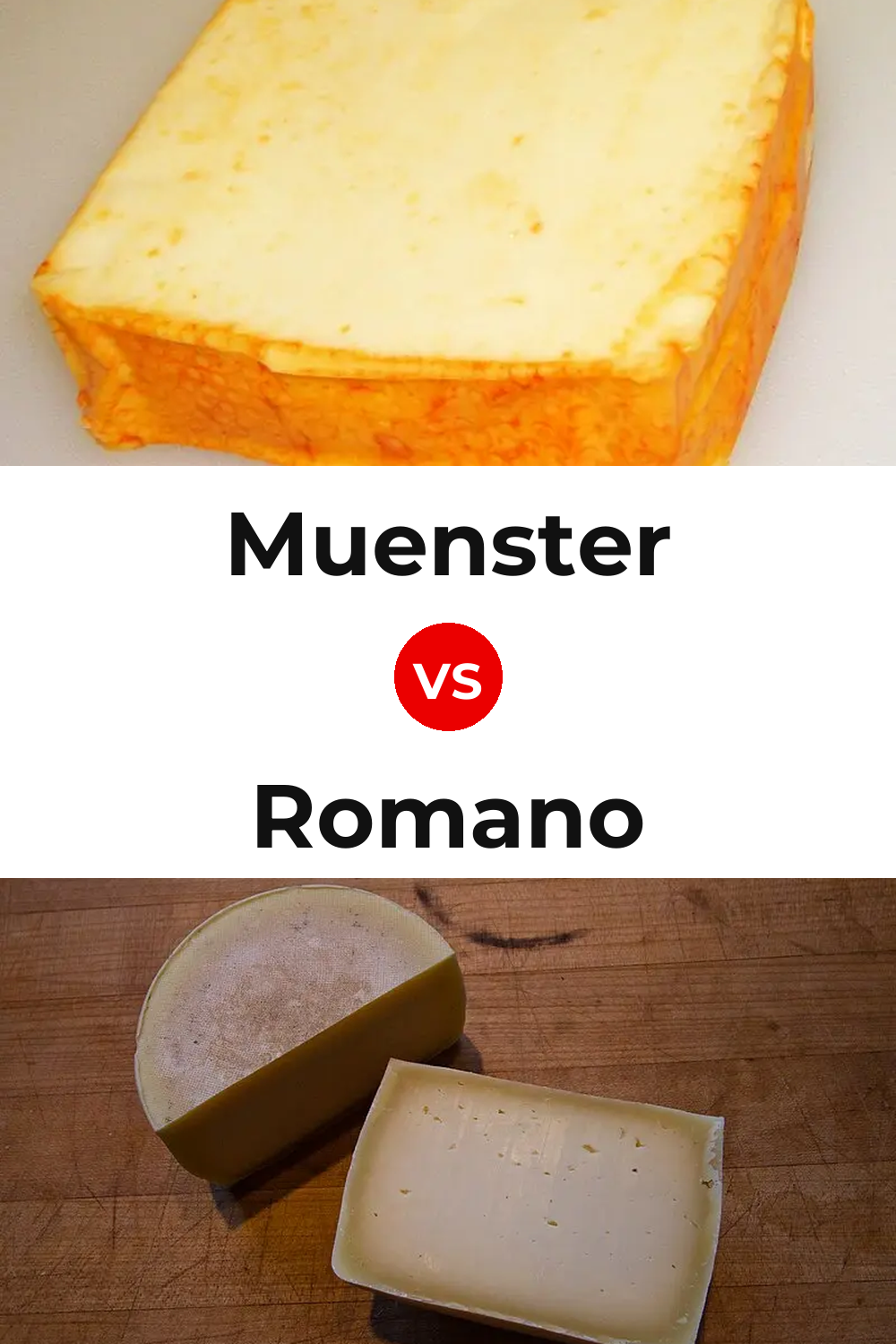 Muenster Cheese vs Romano Cheese Pinterest comparison