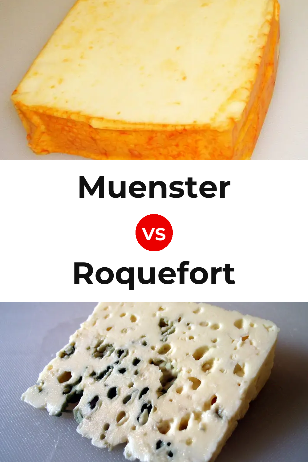 Muenster Cheese vs Roquefort Cheese Pinterest comparison